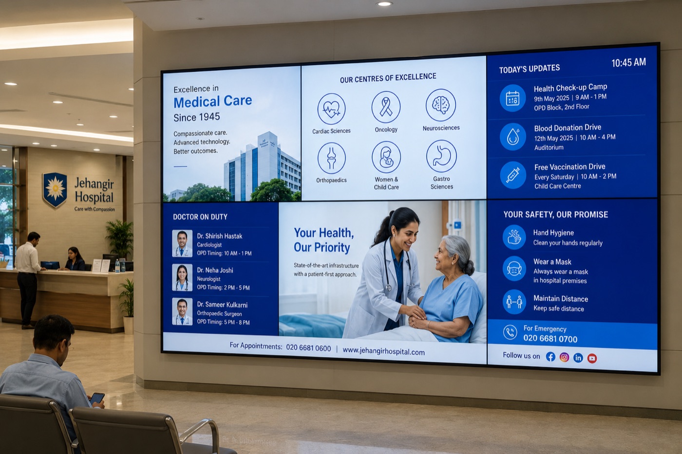 Hospital LED information display