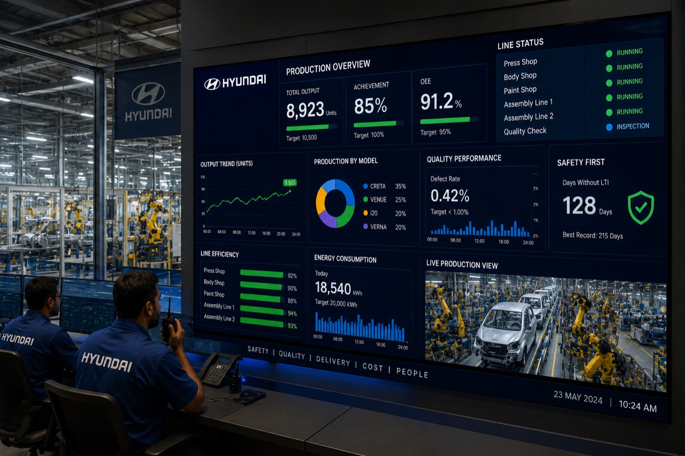 Industrial LED control dashboard